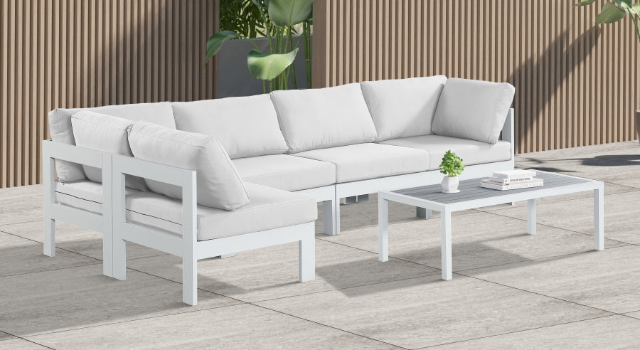 [HOT DEAL] Nizuc Fabric / Foam / Aluminum White Outdoor Patio Modular Sectional