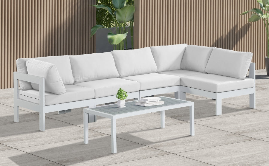[HOT DEAL] Nizuc Fabric / Foam / Aluminum White Outdoor Patio Modular Sectional