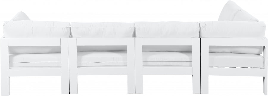[HOT DEAL] Nizuc Fabric / Foam / Aluminum White Outdoor Patio Modular Sectional