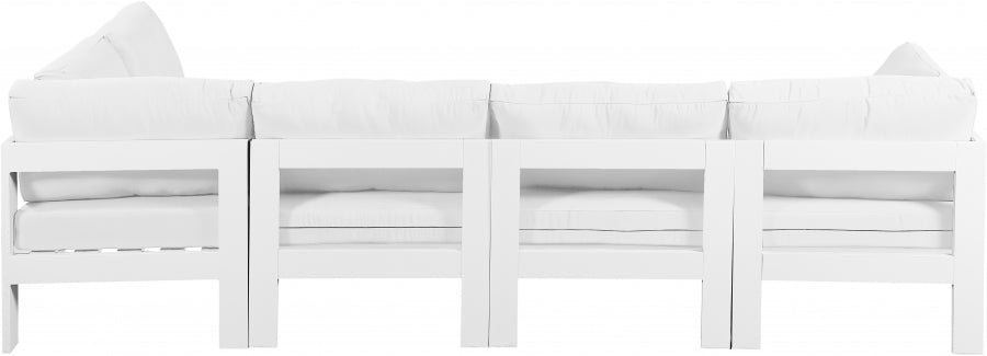 [HOT DEAL] Nizuc Fabric / Foam / Aluminum White Outdoor Patio Modular Sectional