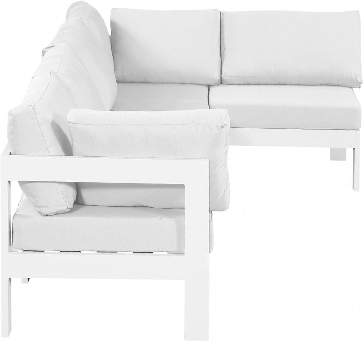 [HOT DEAL] Nizuc Fabric / Foam / Aluminum White Outdoor Patio Modular Sectional