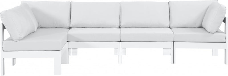 [HOT DEAL] Nizuc Fabric / Foam / Aluminum White Outdoor Patio Modular Sectional
