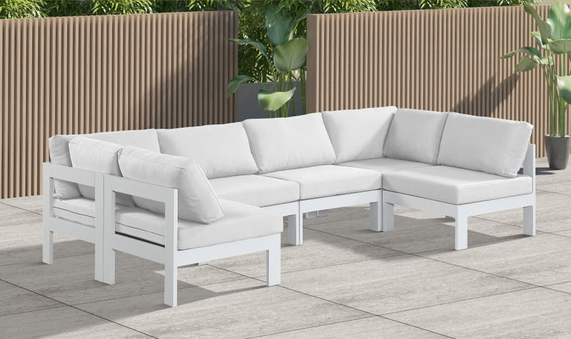 [HOT DEAL] Nizuc Fabric / Foam / Aluminum White Outdoor Patio Modular Sectional