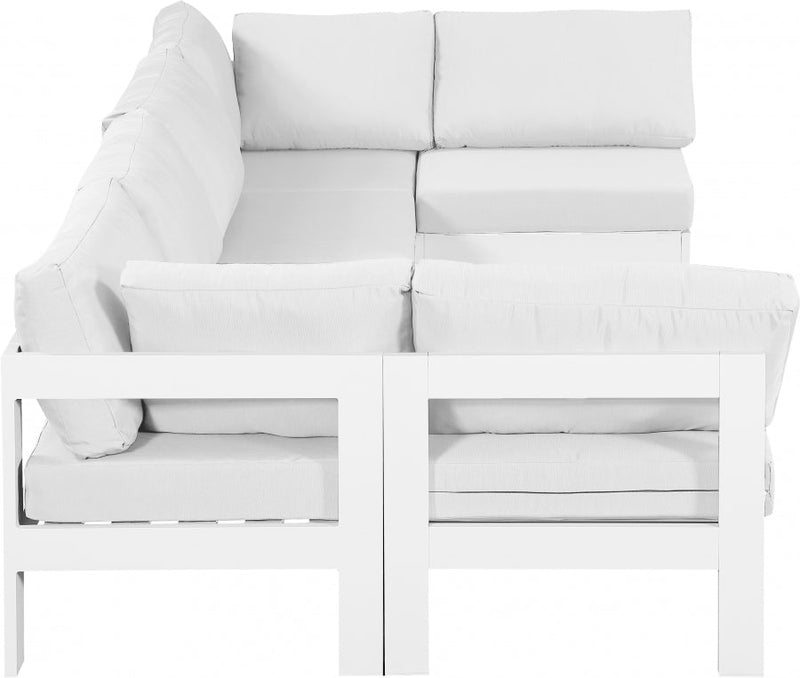 [HOT DEAL] Nizuc Fabric / Foam / Aluminum White Outdoor Patio Modular Sectional