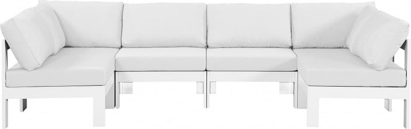 [HOT DEAL] Nizuc Fabric / Foam / Aluminum White Outdoor Patio Modular Sectional