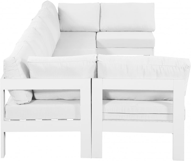 [HOT DEAL] Nizuc Fabric / Foam / Aluminum White Outdoor Patio Modular Sectional