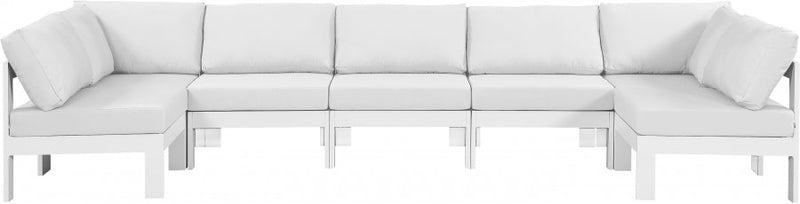 [HOT DEAL] Nizuc Fabric / Foam / Aluminum White Outdoor Patio Modular Sectional