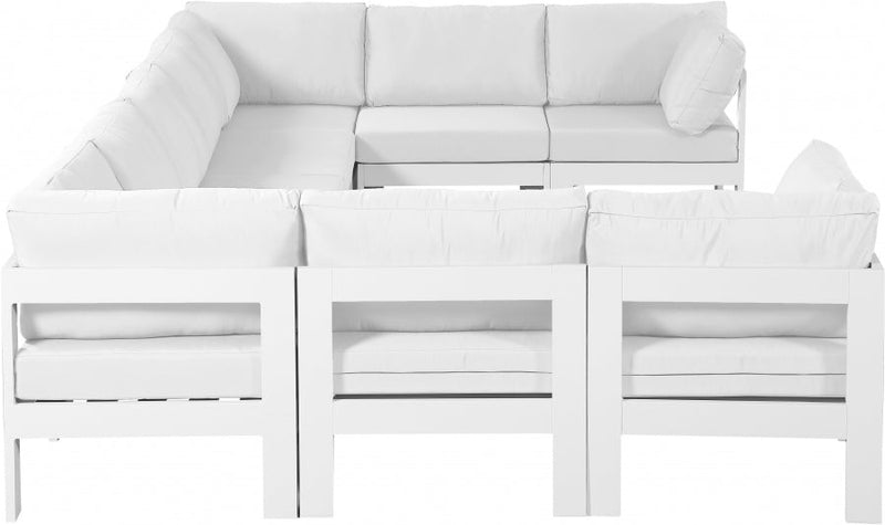 [HOT DEAL] Nizuc Fabric / Foam / Aluminum White Outdoor Patio Modular Sectional