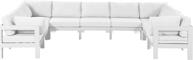 [HOT DEAL] Nizuc Fabric / Foam / Aluminum White Outdoor Patio Modular Sectional