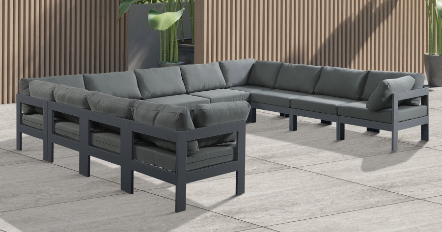 [HOT DEAL] Nizuc Fabric / Foam / Aluminum Grey Outdoor Patio Modular Sectional