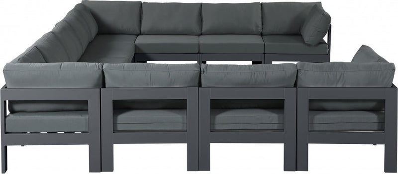 [HOT DEAL] Nizuc Fabric / Foam / Aluminum Grey Outdoor Patio Modular Sectional