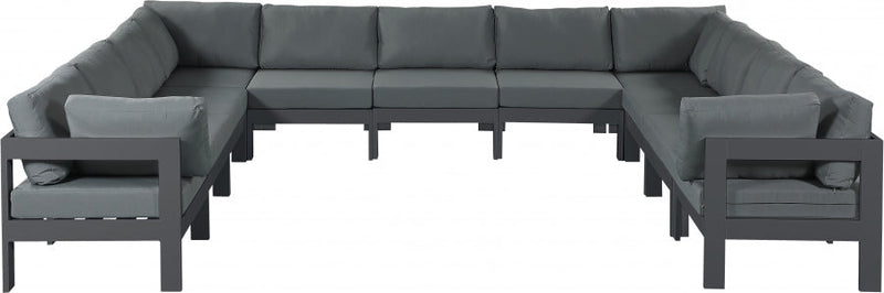 [HOT DEAL] Nizuc Fabric / Foam / Aluminum Grey Outdoor Patio Modular Sectional