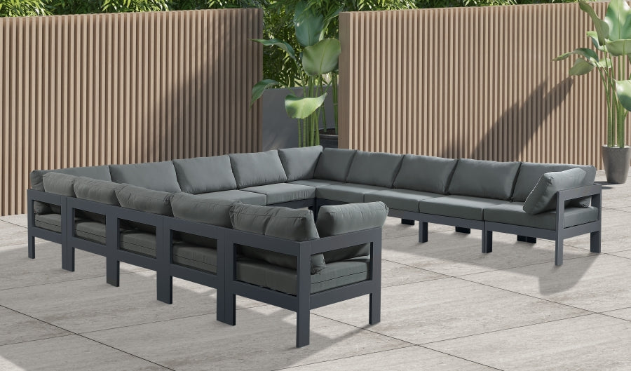 [HOT DEAL] Nizuc Fabric / Foam / Aluminum Grey Outdoor Patio Modular Sectional