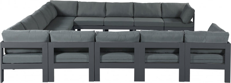 [HOT DEAL] Nizuc Fabric / Foam / Aluminum Grey Outdoor Patio Modular Sectional