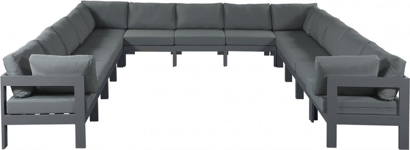 [HOT DEAL] Nizuc Fabric / Foam / Aluminum Grey Outdoor Patio Modular Sectional