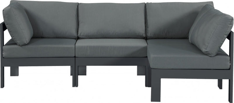[HOT DEAL] Nizuc Fabric / Foam / Aluminum Grey Outdoor Patio Modular Sectional