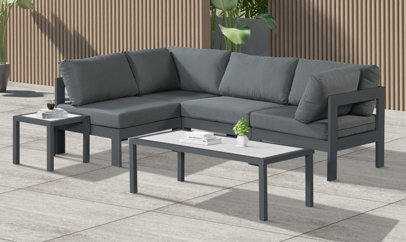 [HOT DEAL] Nizuc Fabric / Foam / Aluminum Grey Outdoor Patio Modular Sectional