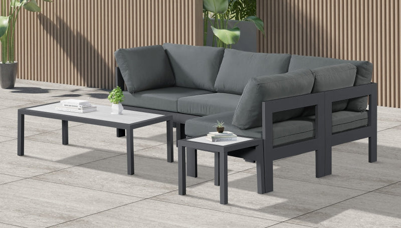 [HOT DEAL] Nizuc Fabric / Foam / Aluminum Grey Outdoor Patio Modular Sectional