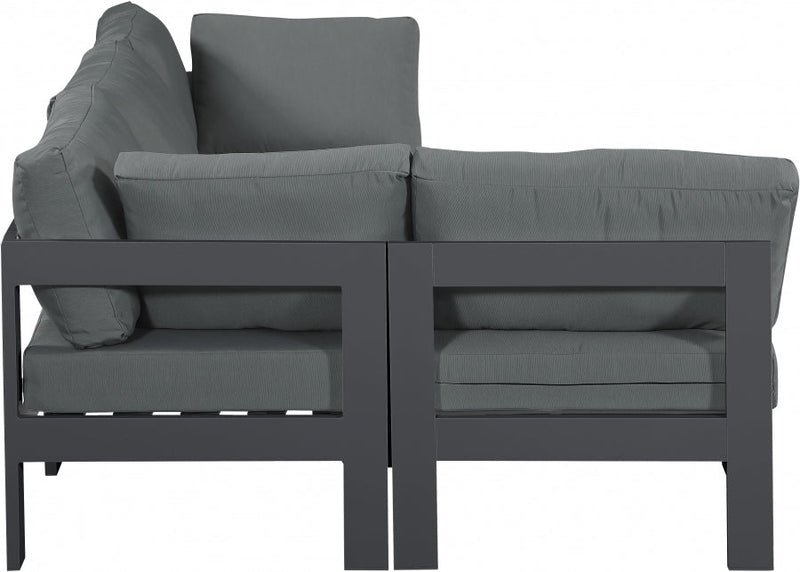 [HOT DEAL] Nizuc Fabric / Foam / Aluminum Grey Outdoor Patio Modular Sectional
