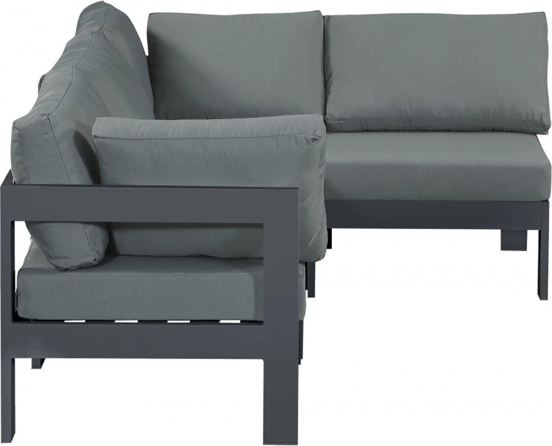 [HOT DEAL] Nizuc Fabric / Foam / Aluminum Grey Outdoor Patio Modular Sectional