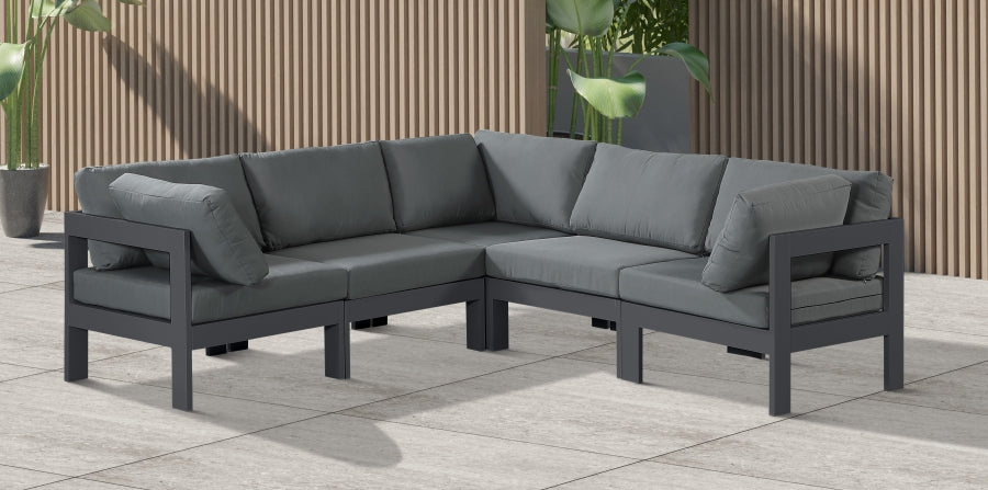 [HOT DEAL] Nizuc Fabric / Foam / Aluminum Grey Outdoor Patio Modular Sectional
