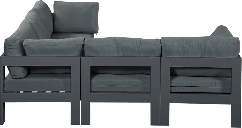 [HOT DEAL] Nizuc Fabric / Foam / Aluminum Grey Outdoor Patio Modular Sectional
