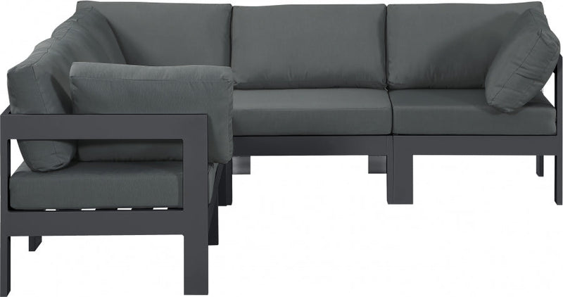 [HOT DEAL] Nizuc Fabric / Foam / Aluminum Grey Outdoor Patio Modular Sectional