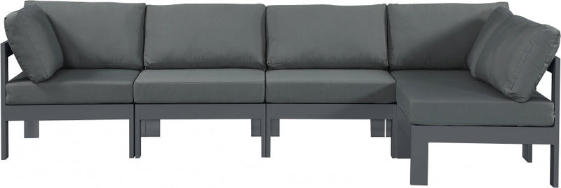 [HOT DEAL] Nizuc Fabric / Foam / Aluminum Grey Outdoor Patio Modular Sectional