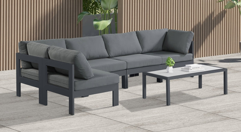 [HOT DEAL] Nizuc Fabric / Foam / Aluminum Grey Outdoor Patio Modular Sectional