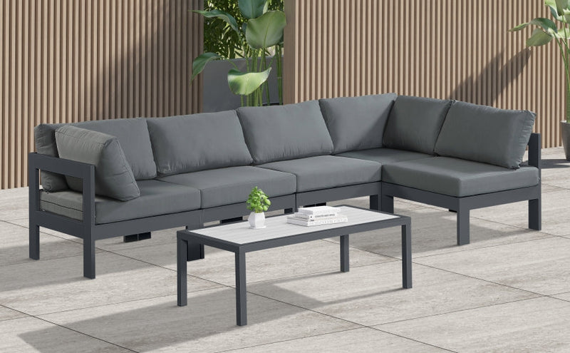 [HOT DEAL] Nizuc Fabric / Foam / Aluminum Grey Outdoor Patio Modular Sectional