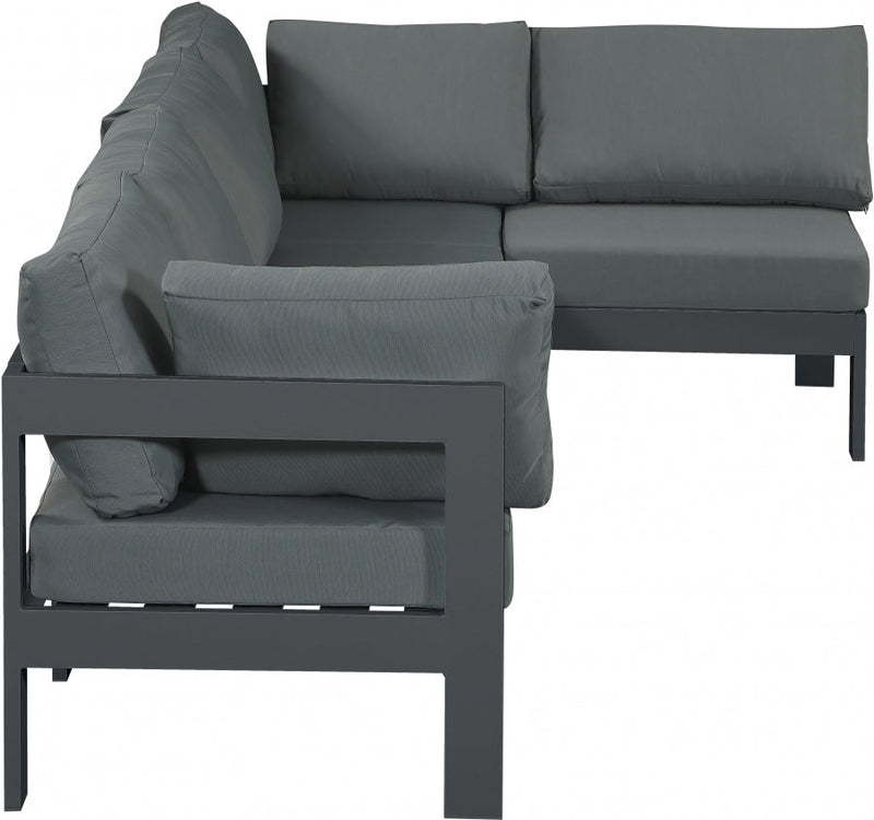 [HOT DEAL] Nizuc Fabric / Foam / Aluminum Grey Outdoor Patio Modular Sectional