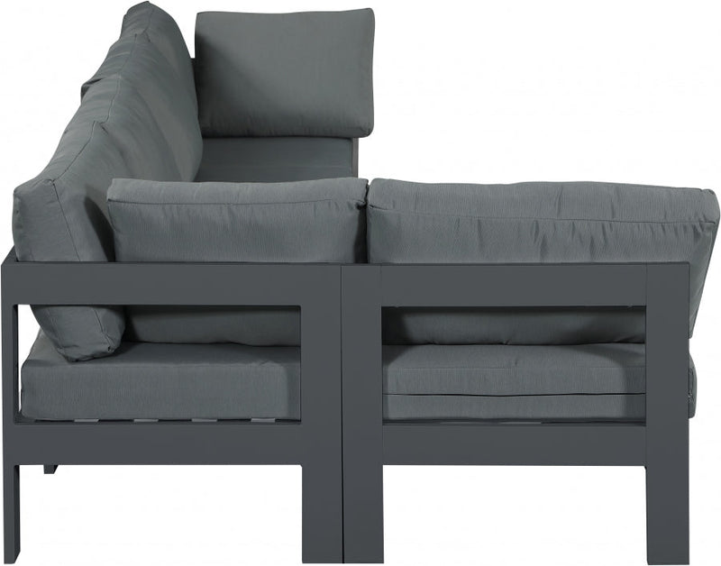 [HOT DEAL] Nizuc Fabric / Foam / Aluminum Grey Outdoor Patio Modular Sectional
