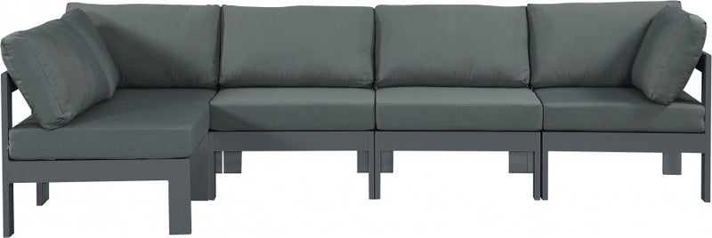 [HOT DEAL] Nizuc Fabric / Foam / Aluminum Grey Outdoor Patio Modular Sectional