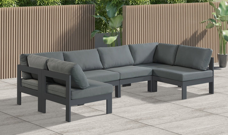 [HOT DEAL] Nizuc Fabric / Foam / Aluminum Grey Outdoor Patio Modular Sectional
