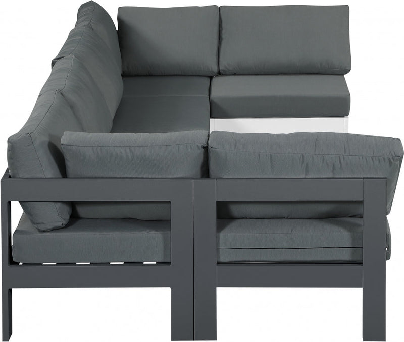 [HOT DEAL] Nizuc Fabric / Foam / Aluminum Grey Outdoor Patio Modular Sectional