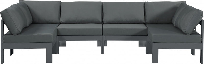 [HOT DEAL] Nizuc Fabric / Foam / Aluminum Grey Outdoor Patio Modular Sectional