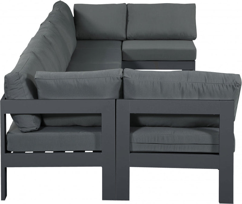 [HOT DEAL] Nizuc Fabric / Foam / Aluminum Grey Outdoor Patio Modular Sectional