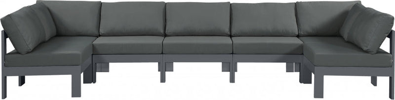 [HOT DEAL] Nizuc Fabric / Foam / Aluminum Grey Outdoor Patio Modular Sectional
