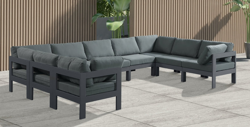 [HOT DEAL] Nizuc Fabric / Foam / Aluminum Grey Outdoor Patio Modular Sectional