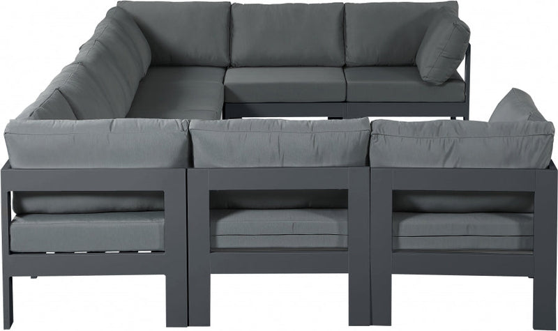 [HOT DEAL] Nizuc Fabric / Foam / Aluminum Grey Outdoor Patio Modular Sectional