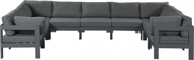 [HOT DEAL] Nizuc Fabric / Foam / Aluminum Grey Outdoor Patio Modular Sectional