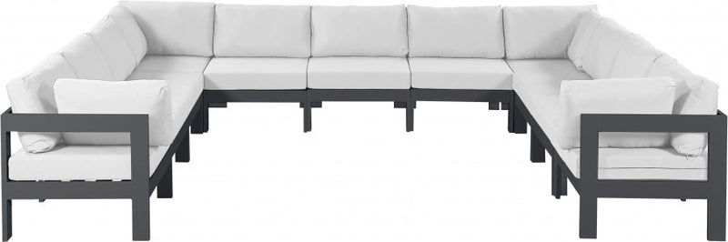 [HOT DEAL] Nizuc Fabric / Foam / Aluminum White Outdoor Patio Modular Sectional