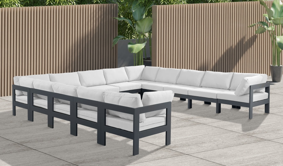 [HOT DEAL] Nizuc Fabric / Foam / Aluminum White Outdoor Patio Modular Sectional