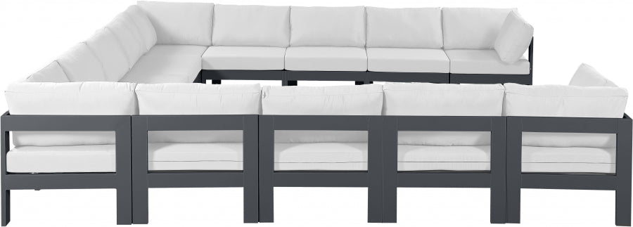 [HOT DEAL] Nizuc Fabric / Foam / Aluminum White Outdoor Patio Modular Sectional