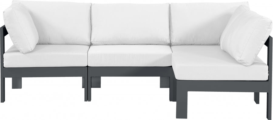 [HOT DEAL] Nizuc Fabric / Foam / Aluminum White Outdoor Patio Modular Sectional