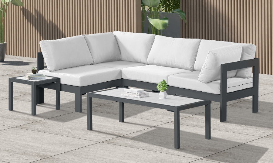 [HOT DEAL] Nizuc Fabric / Foam / Aluminum White Outdoor Patio Modular Sectional