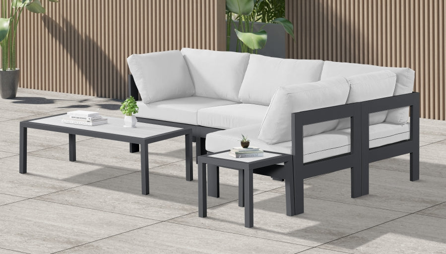 [HOT DEAL] Nizuc Fabric / Foam / Aluminum White Outdoor Patio Modular Sectional