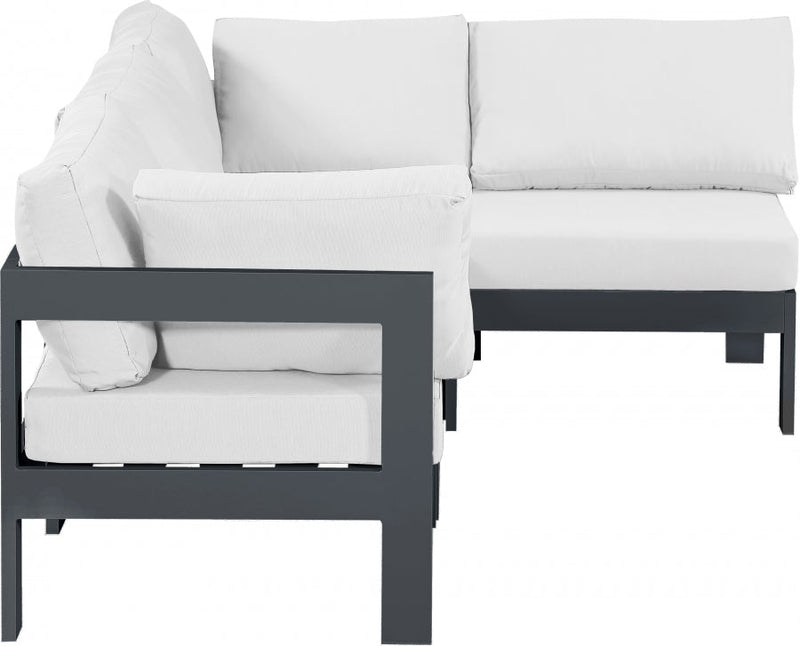 [HOT DEAL] Nizuc Fabric / Foam / Aluminum White Outdoor Patio Modular Sectional