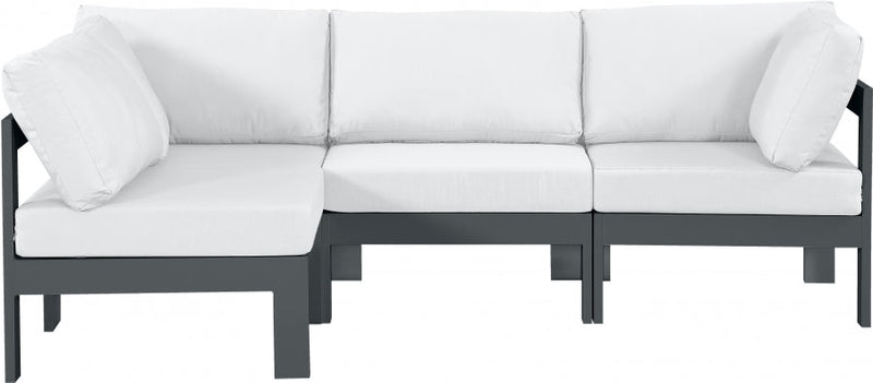 [HOT DEAL] Nizuc Fabric / Foam / Aluminum White Outdoor Patio Modular Sectional