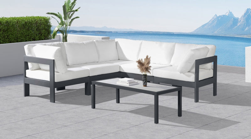 [HOT DEAL] Nizuc Fabric / Foam / Aluminum White Outdoor Patio Modular Sectional